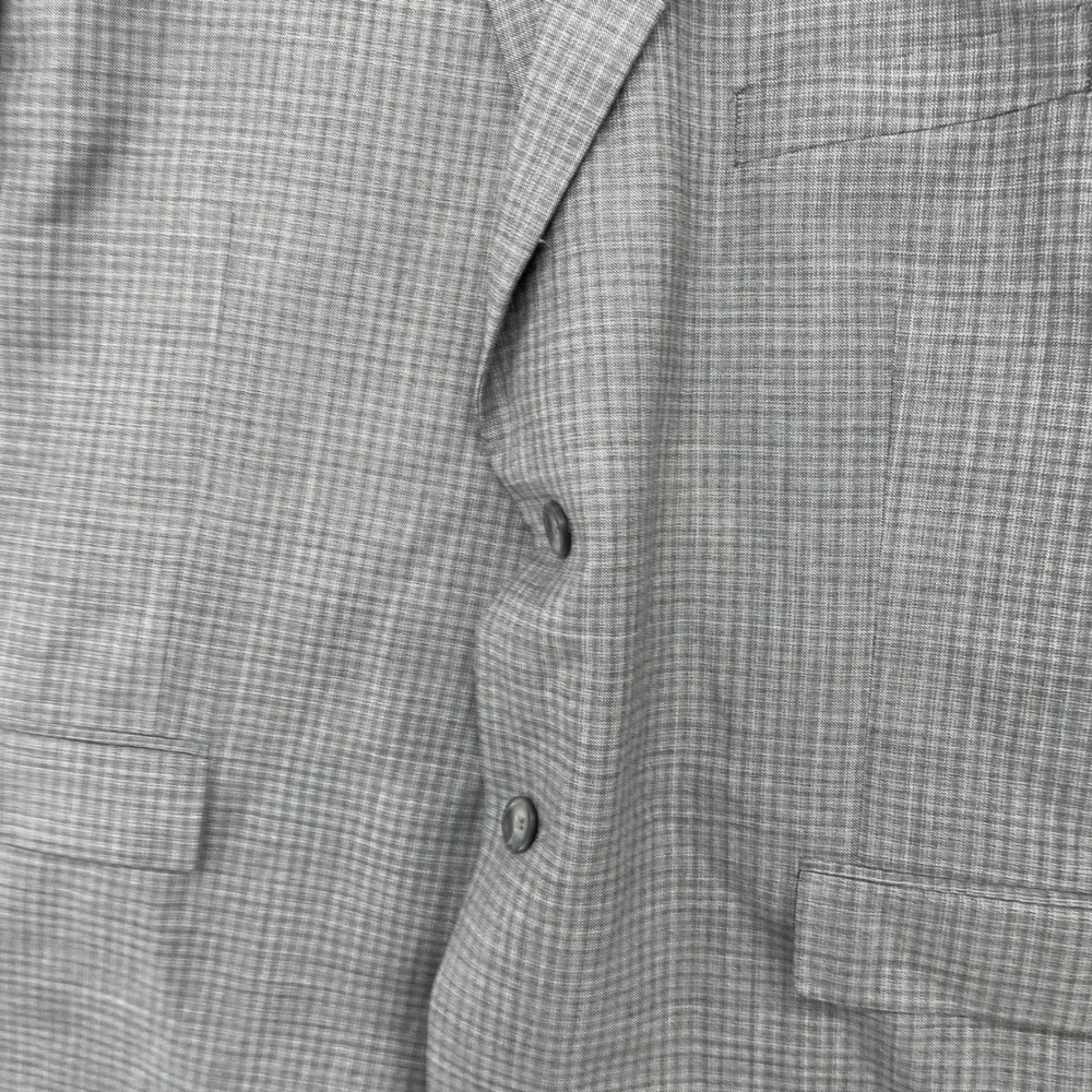 Pronto Uomo Platinum Blazer Mens 52R Grey Plaid Wool Blend 2 Button Sport Coat